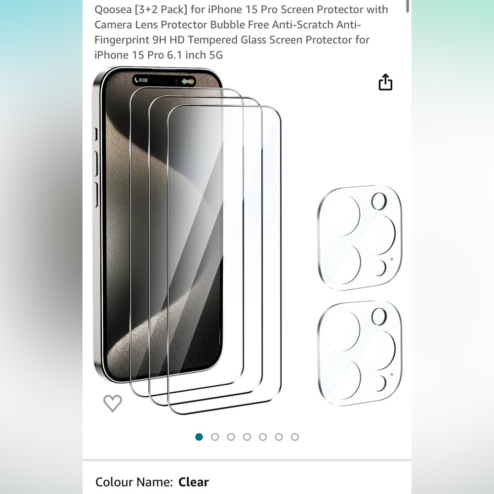iPhone 15 pro screen protector, camera lens protector, tempered glass